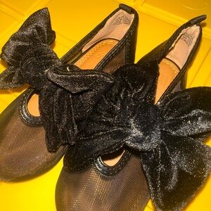 H&M Black Velvet Bow Kids Dress Shoes